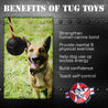 USA-K9 Magnum Black Stars and Stripes Ultra-Durable  Rubber Chew Toy, Reward Toy, Tug Toy, and Retrieving Toy - Black